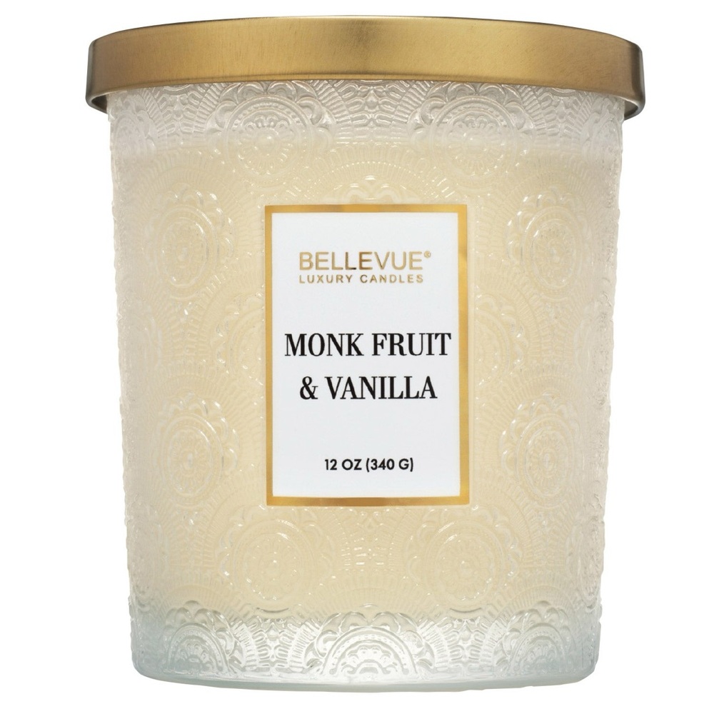 Bellevue Double Wick 12 oz Luxury Candle MONK FRUIT & VANILLA  ~ New!